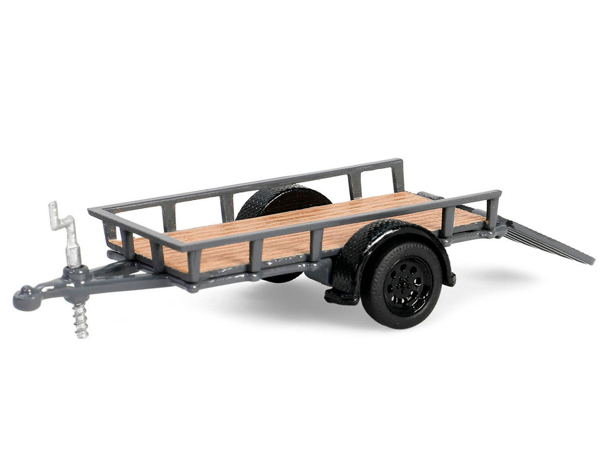 2021 Ford Bronco Black Diamond in Velocity Blue GL32320-C Metallic with Utility Trailer and Motorcycle