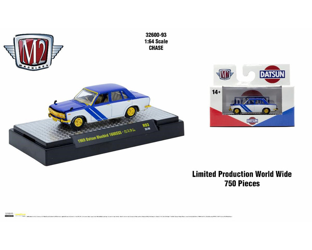 CHASE CARS-1969 Datsun Bluebird 1600SSS (M2 Machines Detroit Muscle 32600-93)