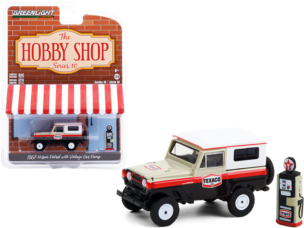 1967 Nissan Patrol with Vintage Gas Pump "Texaco", The Hobby Shop Series 10