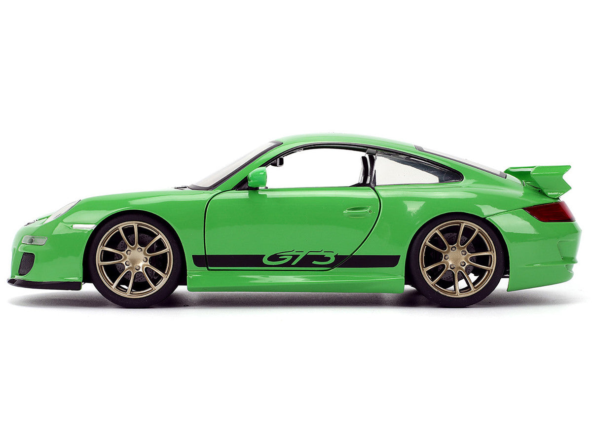Porsche 911 GT3 (997) Green with Black Accents "Fast X" (2023) Movie "Fast & Furious"