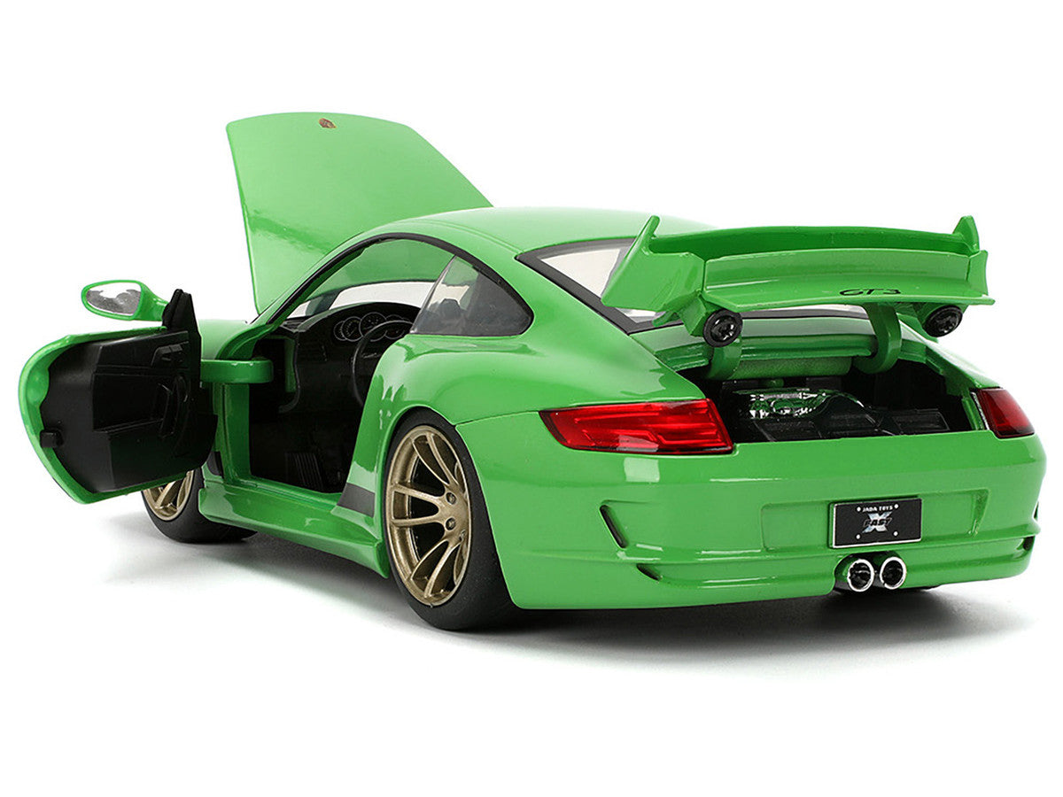 Porsche 911 GT3 (997) Green with Black Accents "Fast X" (2023) Movie "Fast & Furious"