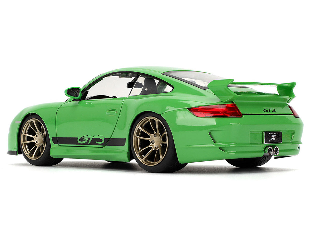 Porsche 911 GT3 (997) Green with Black Accents "Fast X" (2023) Movie "Fast & Furious"