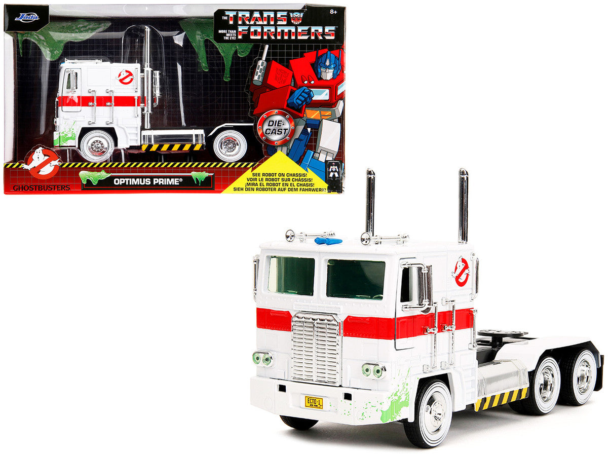 Transformers G1 Optimus Prime in Ghostbusters ECTO-1 Graphic
