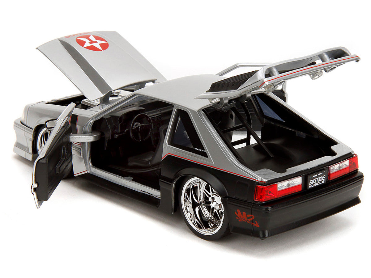 1989 Ford Mustang GT "Texaco" Silver Metallic and Matt Black
