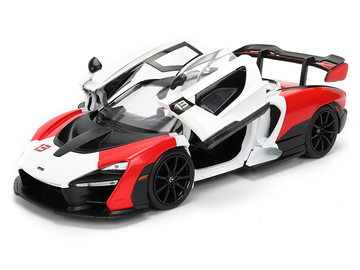 McLaren Senna Red and White with Carbon Hood and Top "HyperSpec"