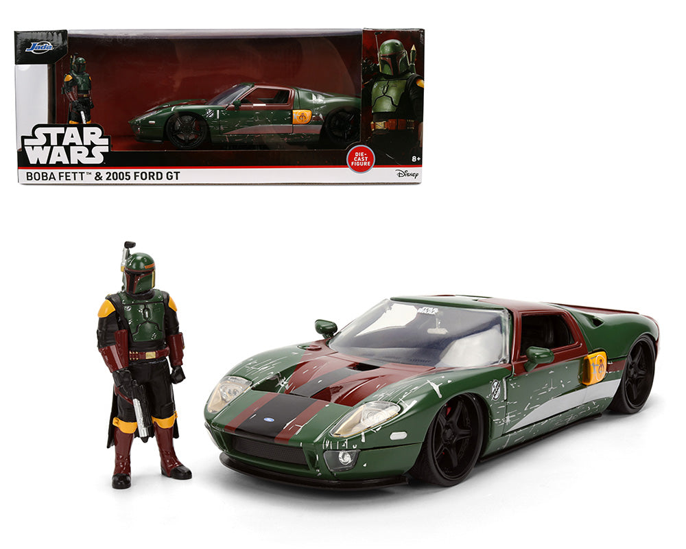 Star Wars Boba Fett and 2005 Ford GT – Green/Damaged
