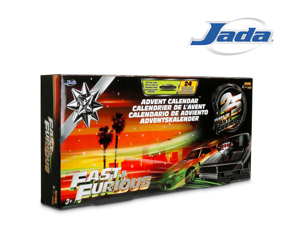 Jada Nano Hollywood Rides 1.65″ Fast & Furious 25th Anniversary Advent Calendar – Ensemble de 24 voitures JD37872