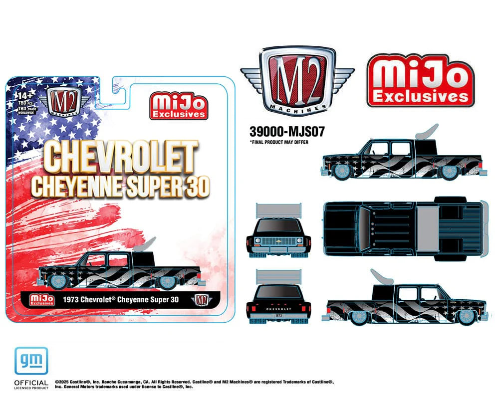 1973 Chevrolet Cheyenne Super 30 Stars & Stripes (M2 Machines 39000-MJS07)