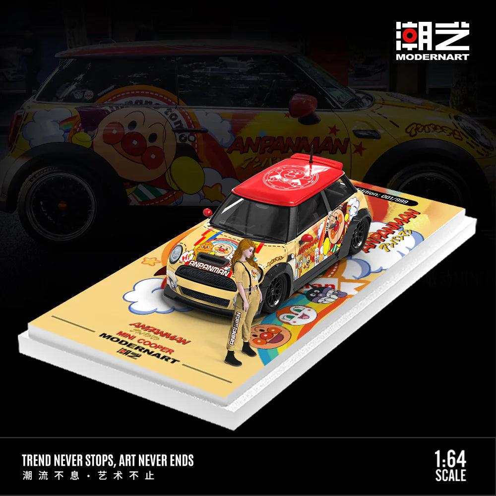 ModernArt 1:64-BMW Mini Cooper w/Figurine ANPANMAN MD643643-1