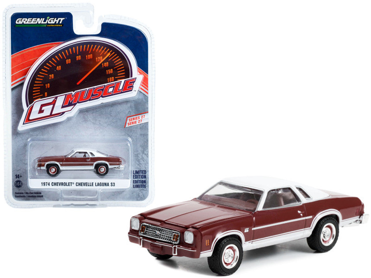 1974 Chevrolet Chevelle Laguna S3 Medium Red Metallic with White Top