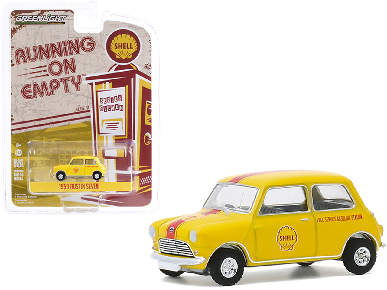 1959 Austin Seven "Shell Oil" Yellow with Red Stripe