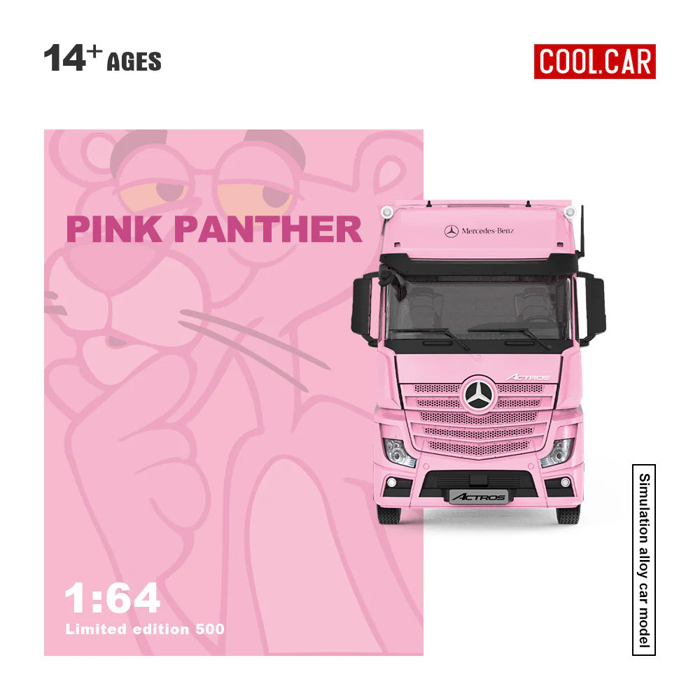 CoolCar 1/64 - Mercedes-Benz Actros Container Truck- PINK PANTHER CC646734