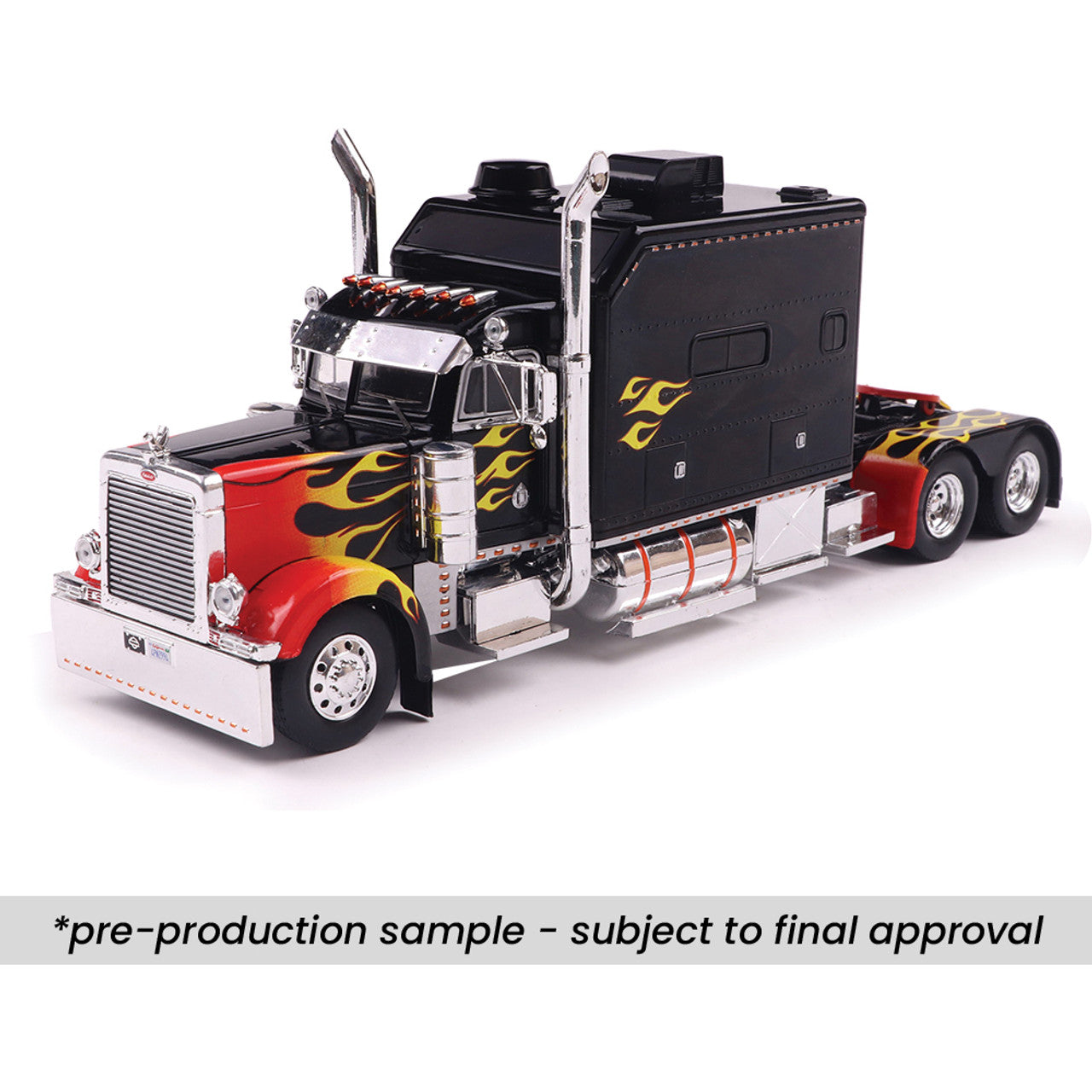 2002 Peterbilt 379 Custom - Black w/ Flames (1:43) – Nice Car