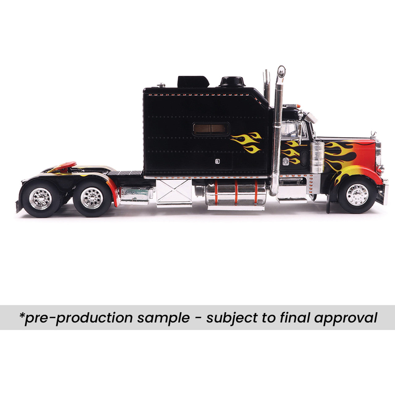 2002 Peterbilt 379 Custom - Black w/ Flames (1:43)