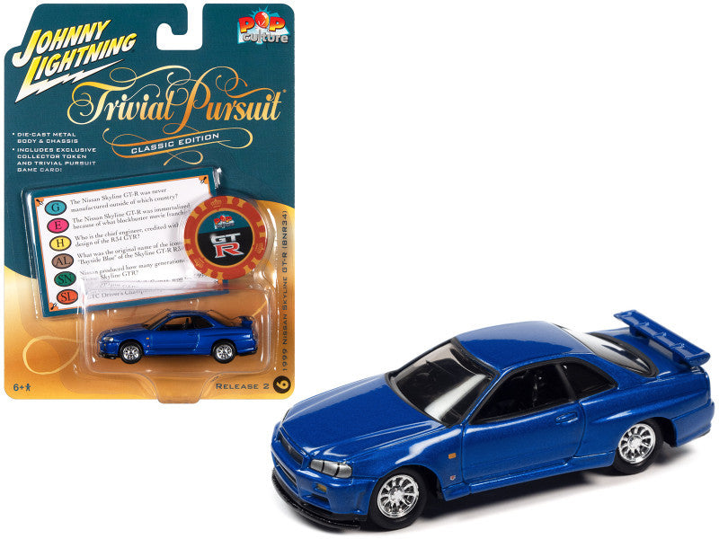 Johnny Lightning Pop Culture Release 2 Trivial Pursuit 1999 Nissan Skyline GT-R RHD – Bleu métallisé – JLPC007-JLSP262