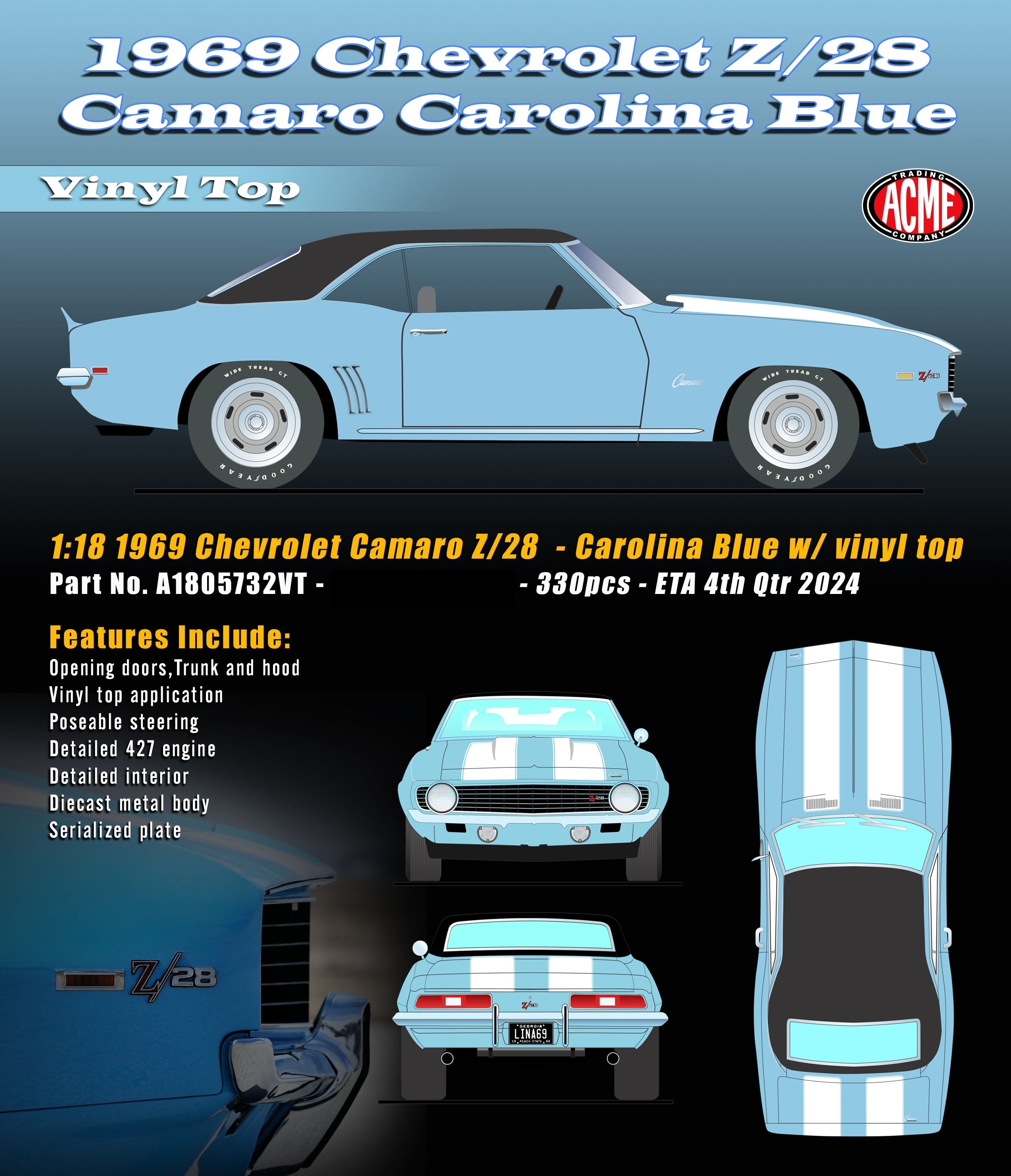 Chevrolet Camaro Z/28 1969 (Vinyl Top)