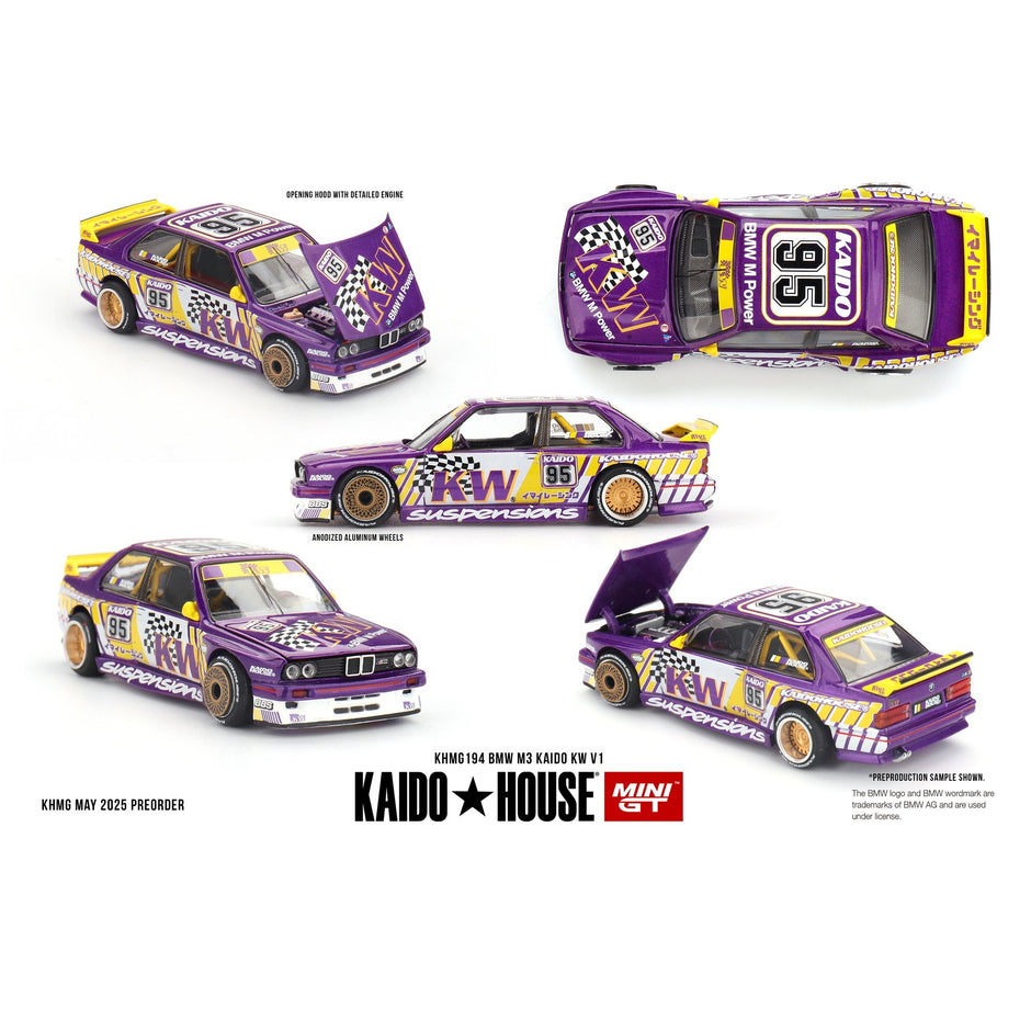 MINI GT x Kaido House, BMW M3 Kaido KW V1 – Purple KHMG194 – Nice