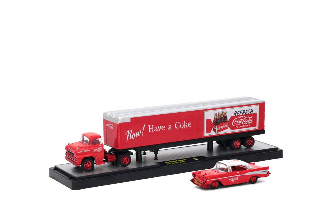 Chase Cars-Coca-Cola, 1958 Chevrolet Spartan LCF & 1957 Chevrolet Bel Air