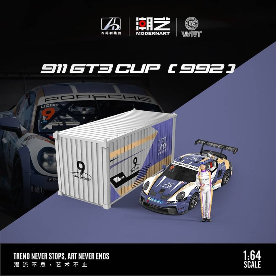ModernArt 1:64-Porsche 911 GT3 Cup (992) w/Figurine & Container-Team BetterLife