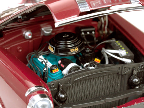 1955 Pontiac Star Chief Open Convertible in White Mist / Persian Maroon (Échelle-Scale 1:18)