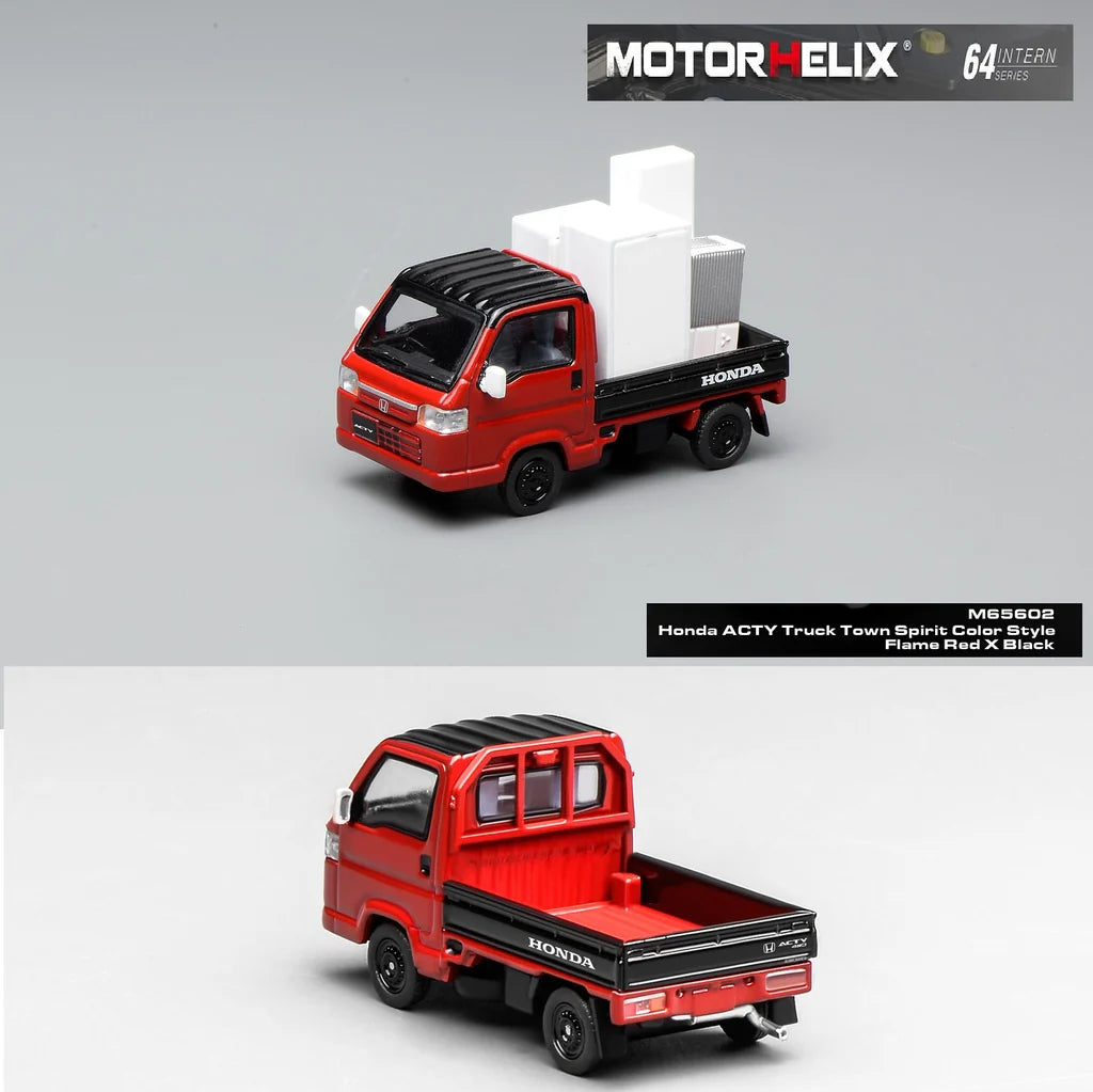 Motorhelix 1/64 - Intern Series 1/64 Honda ACTY Truck Flame Red x Black M65602