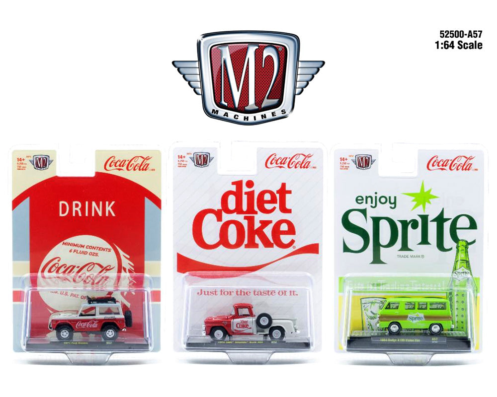 M2 Machines 1:64 Coca-Cola 2026 Release A57 Assortment (Set of 3) 52500-A57