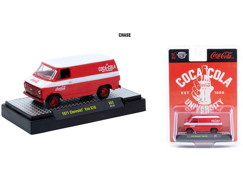 CHASE CARS Coca-Cola 1971 Chevrolet Van G10 CHASE-52500-A62C (M2 Machines Coca-Cola Release A62)