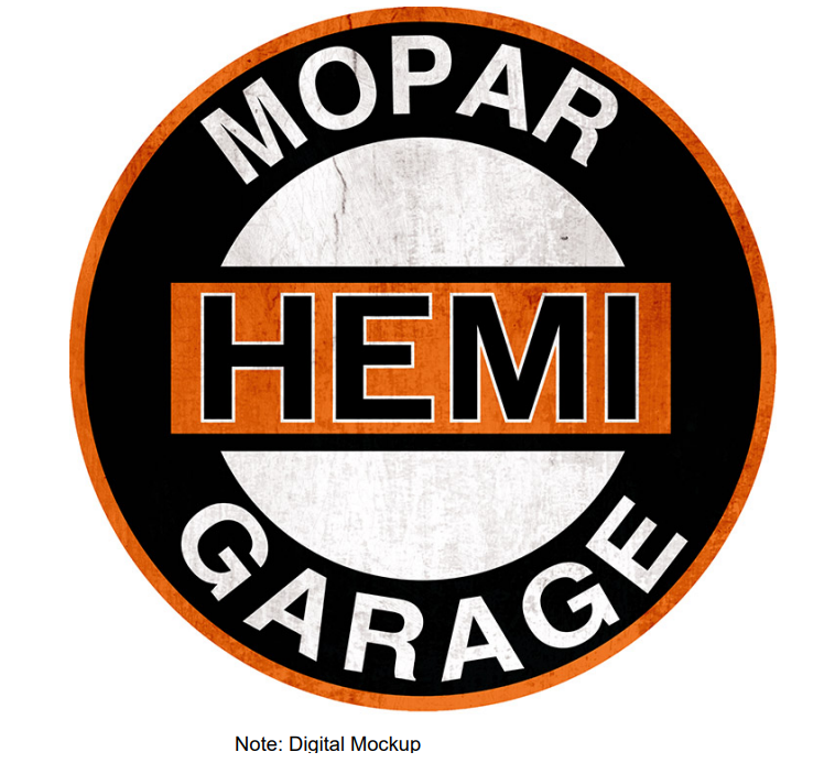 30"x30" Round Metal Sign - Mopar Hemi Garage