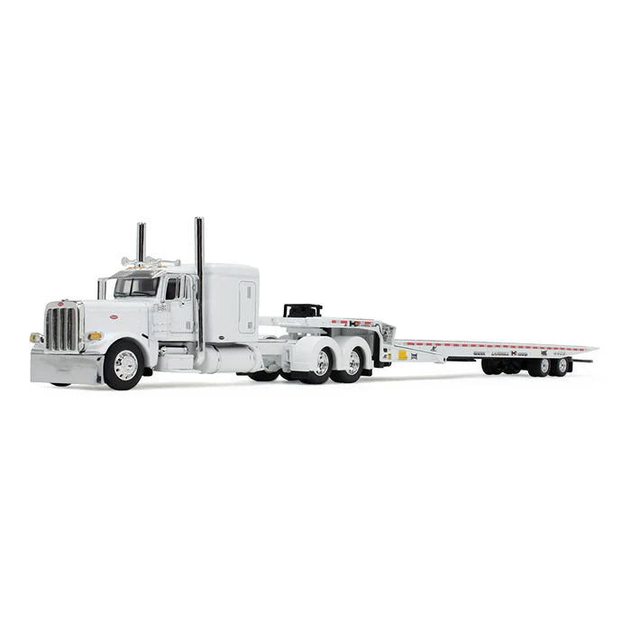 White Peterbilt 389 with Landoll 440B-50CA Traveling Axle Trailer