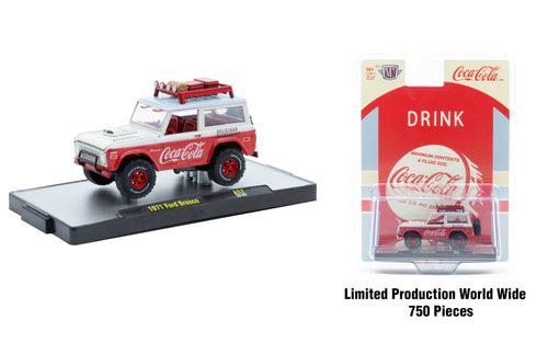 CHASE CARS-1971 Ford Bronco – Coca-Cola theme (CHASE-52500-A57-C) (M2 Machines Coca-Cola Release A60)
