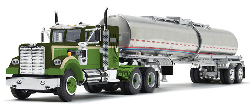 White Western Star 4900 with 36" Vintage Sleeper and Brenner Chemical Tank Trailer
