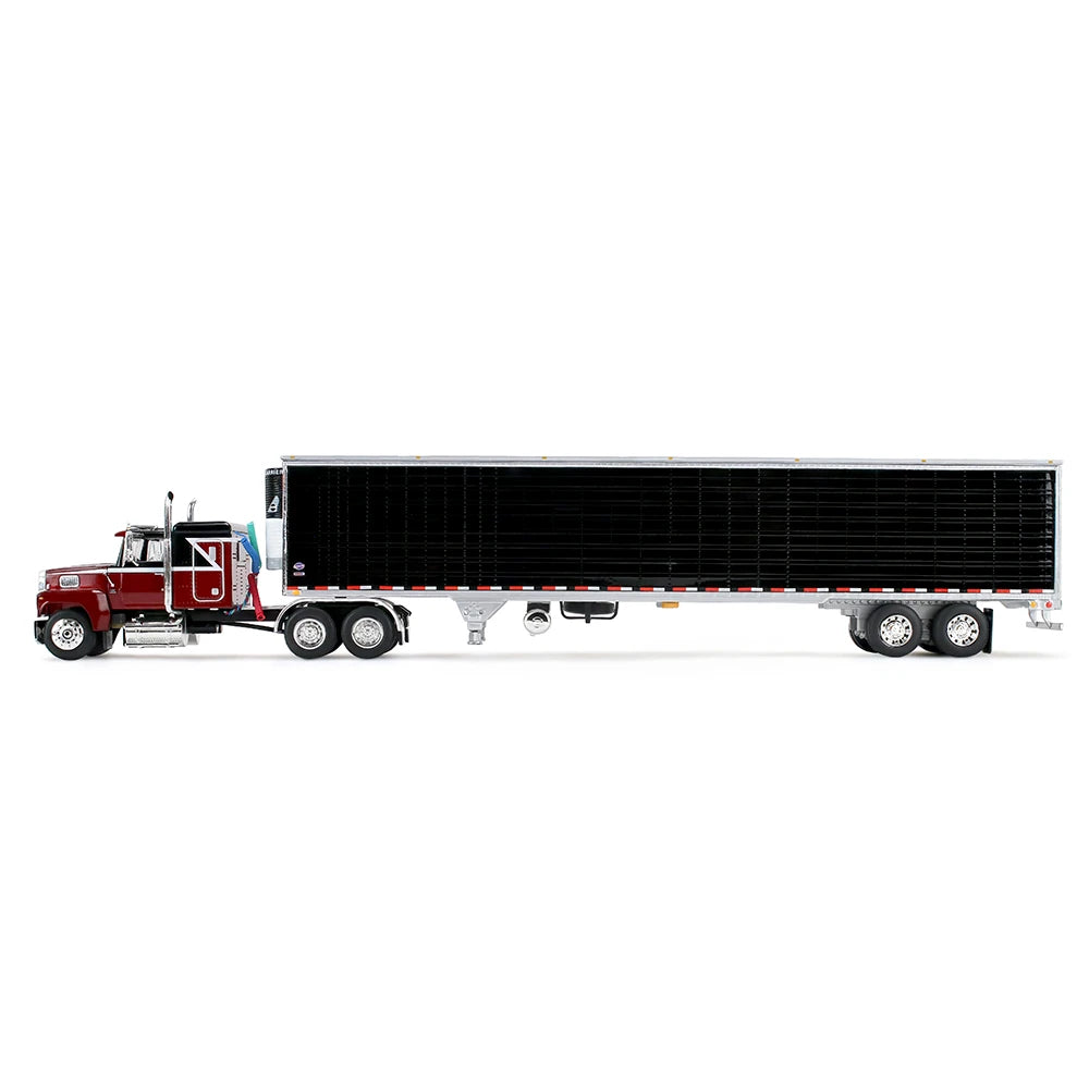 First Gear 1:64 Ford LTL 9000 Volcano Red with 48” Flat Top Sleeper & 53’ Utility Reefer Trailer – 60-2416