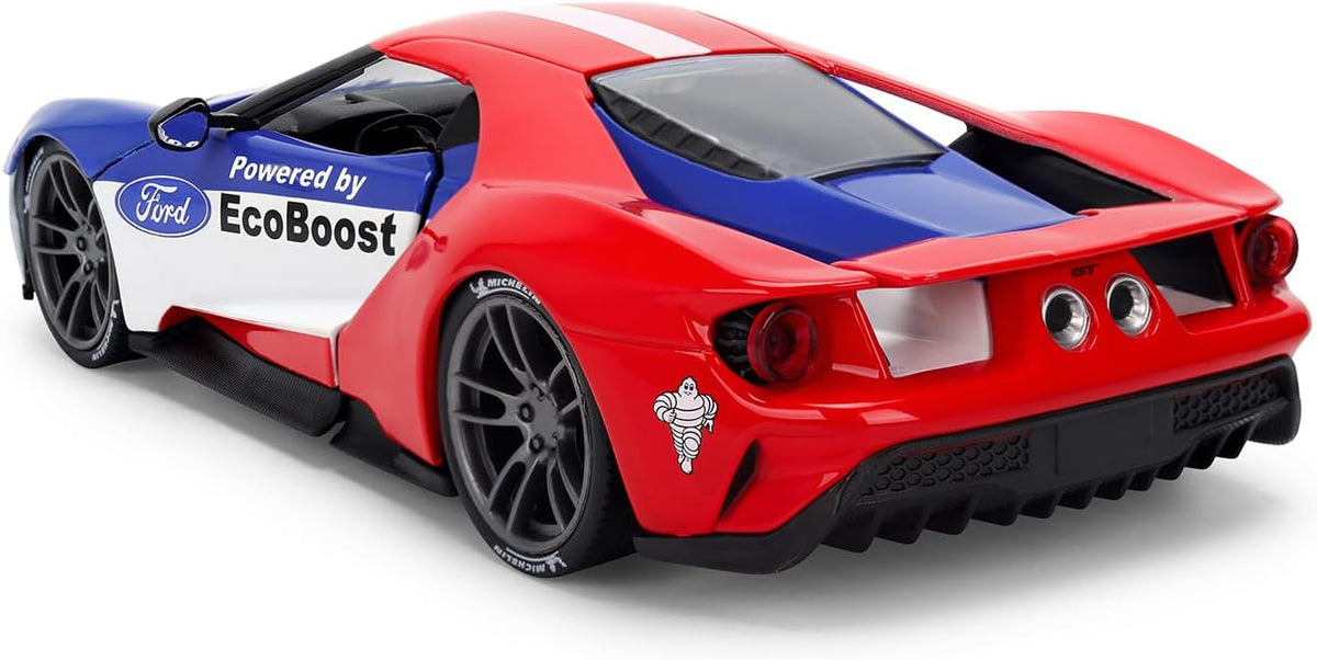 Jada 1:24 2017 Ford GT with Michelin Man – Red/White/Blue – Hollywood Rides JD37628