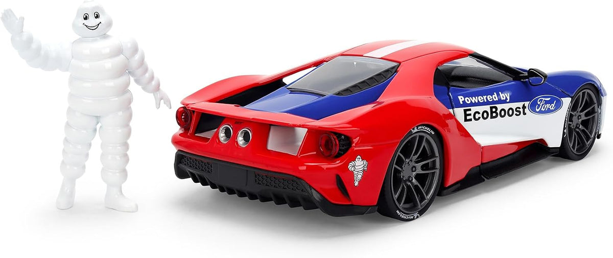 Jada 1:24 2017 Ford GT with Michelin Man – Red/White/Blue – Hollywood Rides JD37628