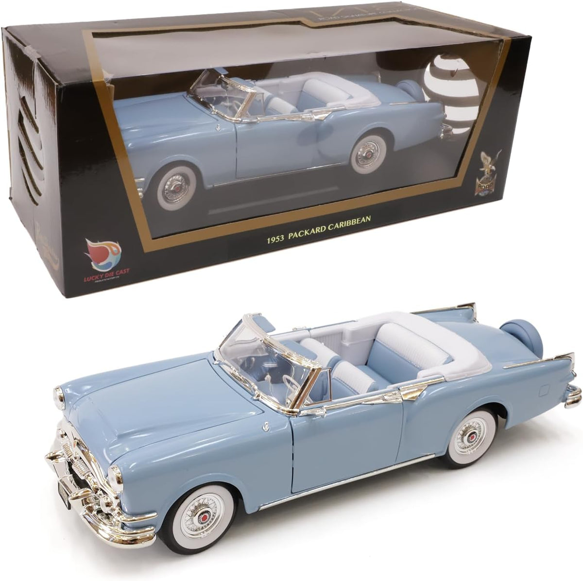 Lucky Die Cast 1:18 Packard Caribbean Cabriolet 1953 – Bleu clair – 92798BLUE