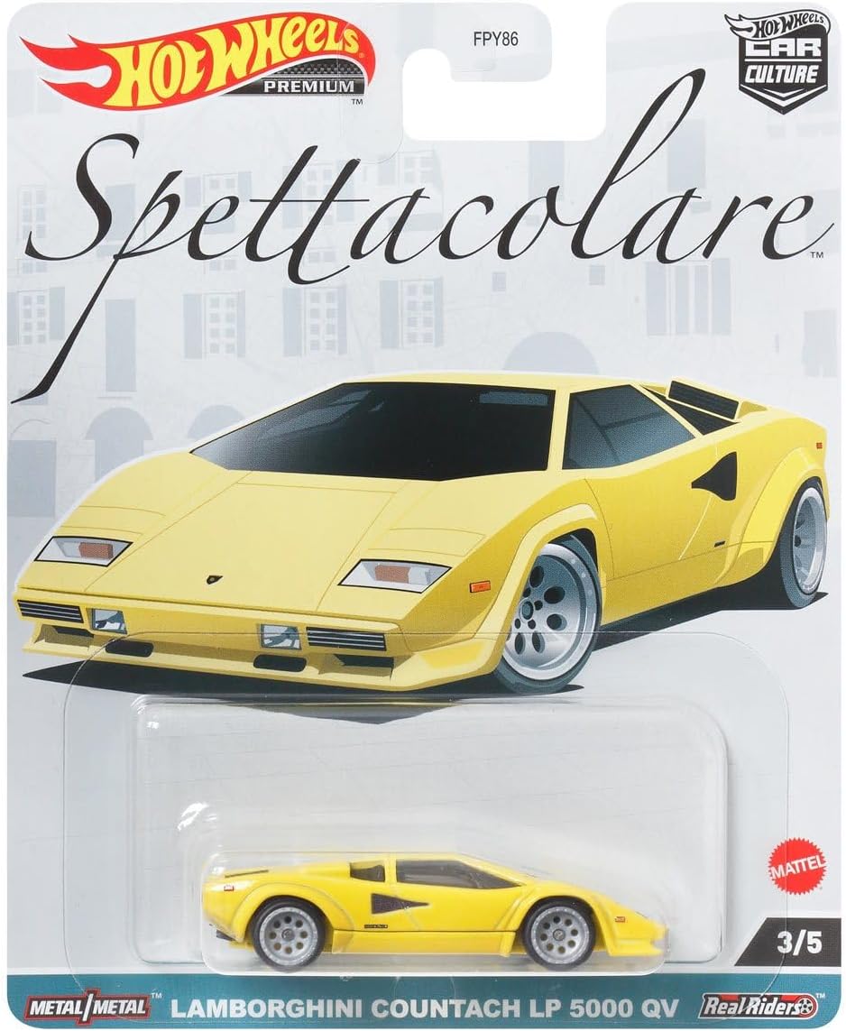 HOT WHEELS PREMIUM CAR CULTURE, SPETTACOLARE 2023, Lamborghini Countach LP 5000 QV Giallo Sole, 3/5, (HKC47)