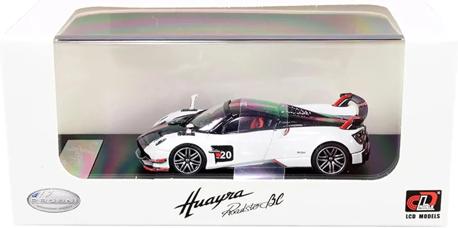 Pagani Huayra BC Roadster (White and Carbon with Red and White Stripes)
