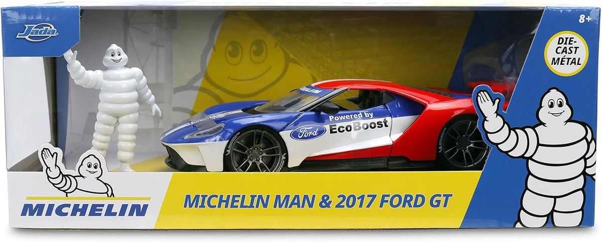Jada 1:24 2017 Ford GT with Michelin Man – Red/White/Blue – Hollywood Rides JD37628