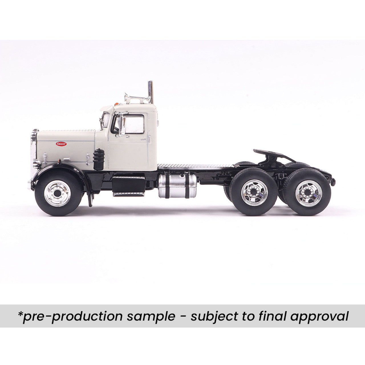 1955 Peterbilt 281 - White w/ Black Fenders (1:64)