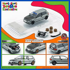 BM CREATIONS 1/64 - Honda Civic EG6 - Unpainted Raw (RHD) - ToysRus Honk Kong Exclusive - 64B0492