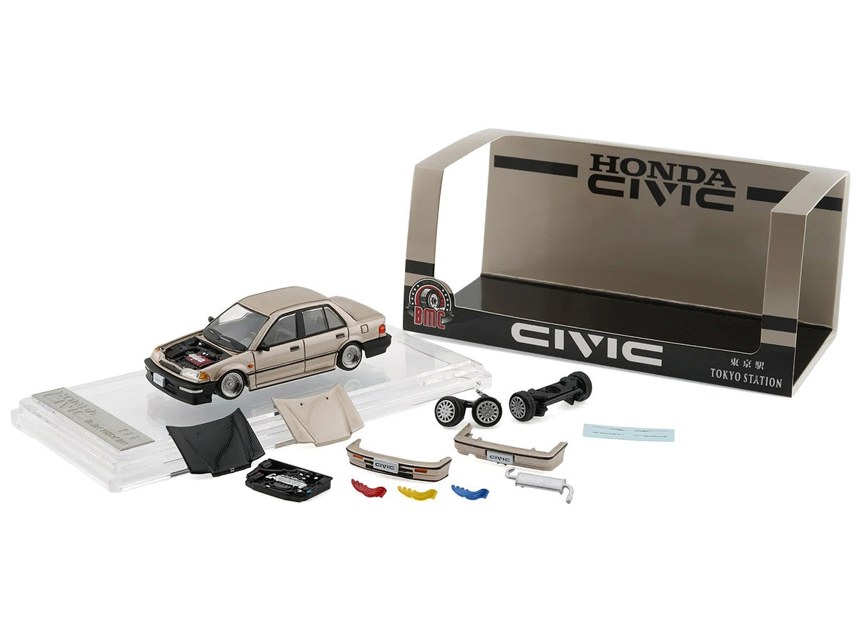 Honda Civic EF2 champagne conduite à gauche édition exclusive Tokyo Station 1:64 BM Creations 64B0451