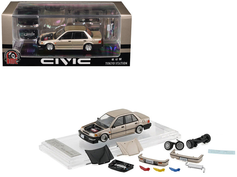 Honda Civic EF2 champagne conduite à gauche édition exclusive Tokyo Station 1:64 BM Creations 64B0451