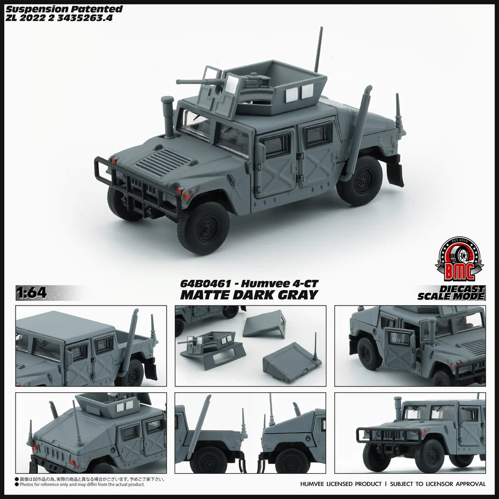 BM CREATIONS 1/64 - Humvee CT-4 Matte Dark Grey - 64B0461