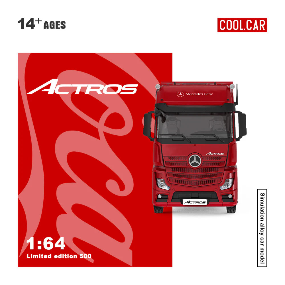 CoolCar 1/64 - Mercedes-Benz Actros Container Truck- Coca-Cola CC646735