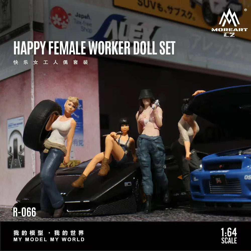 MoreArt 1:64 Diorama ensemble de figurines de travailleuses souriantes – MO223066