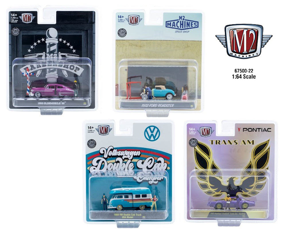 M2 Machines 1:64 1950 Oldsmobile 88 – Purple Barbershop – Diorama Release 22 67500-22-A