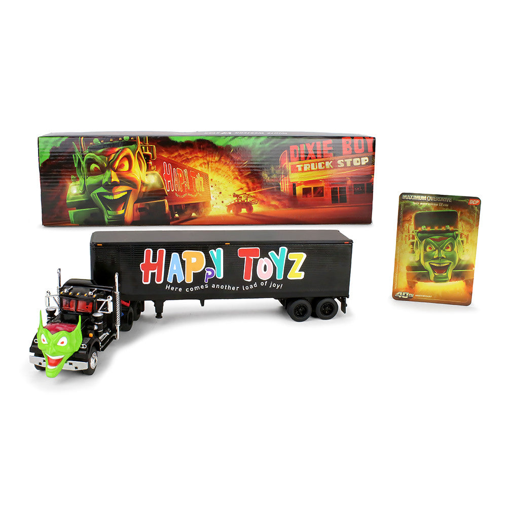 (Limit 1 par client) Western Star blanc avec tête Green Goblin et remorque vintage 40 pi Maximum Overdrive 40e anniversaire DCP 1:64 – 68-2287