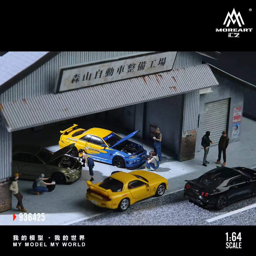 MoreArt 1/64-MORIYAMA MOTOR VEHICLE PREPARATION WORKSHOP MO936425