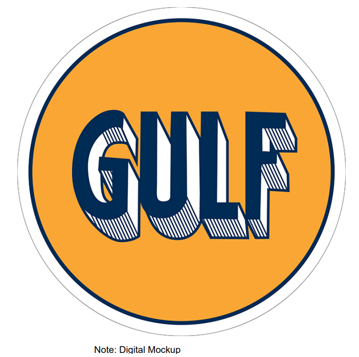 30"x30" Round Metal Sign - Gulf