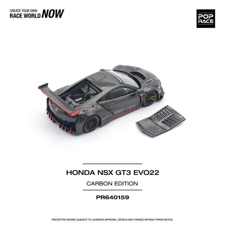 (PRE-0RDER 2025) POPRACE 1/64, HONDA NSX GT3 EVO22 CARBON EDITION, PR640159